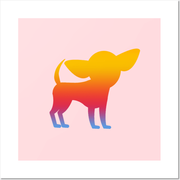 Sweet Little Rainbow Chihuahua Wall Art by SoCalDreamin